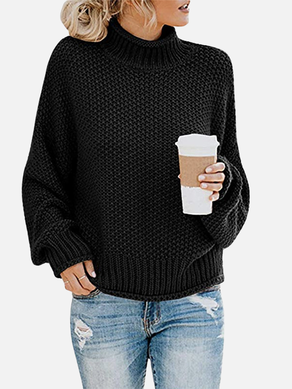 Anna | Pull à col roulé oversize en tricot épais