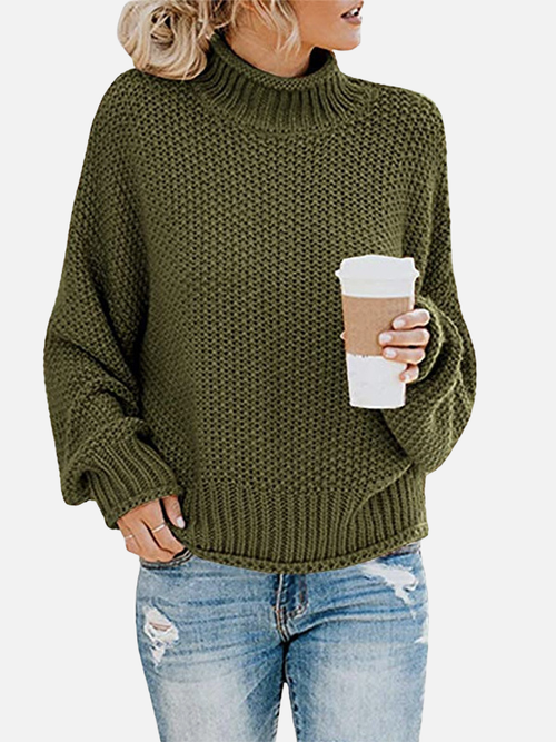 Anna | Pull à col roulé oversize en tricot épais