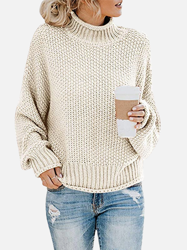 Anna | Pull à col roulé oversize en tricot épais