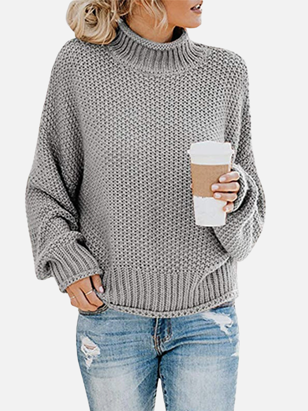 Anna | Pull à col roulé oversize en tricot épais