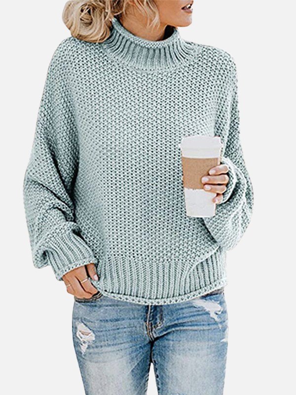 Anna | Pull à col roulé oversize en tricot épais