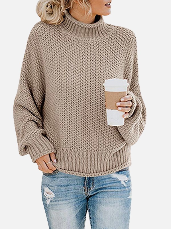 Anna | Pull à col roulé oversize en tricot épais
