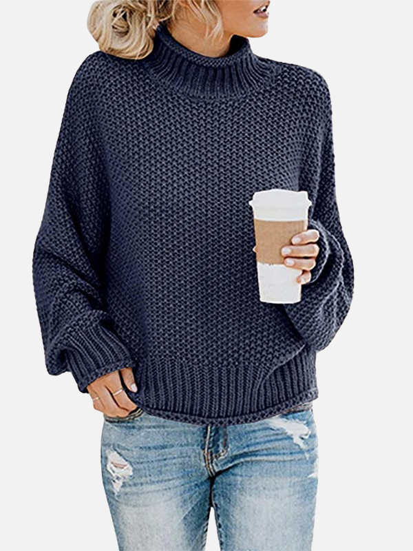 Anna | Pull à col roulé oversize en tricot épais