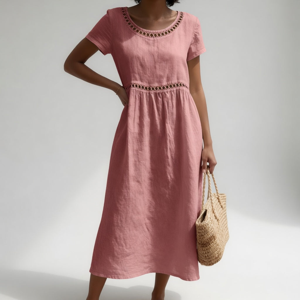 Aveline | Robe fluide brodée