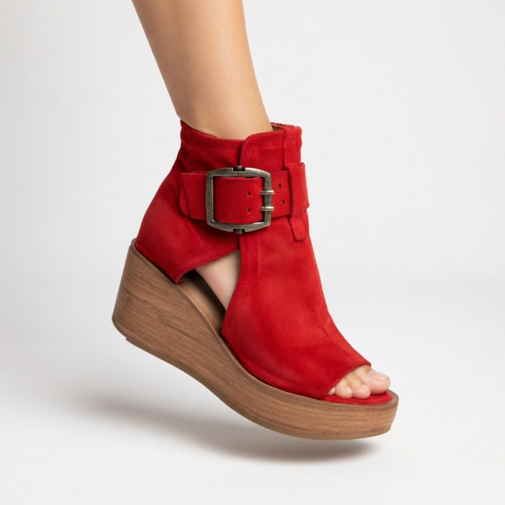 Sarah™ — Bottines à talon compensé et bout ouvert à la mode