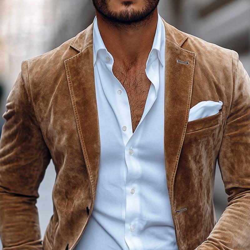 Moderne brun blazer til herrer
