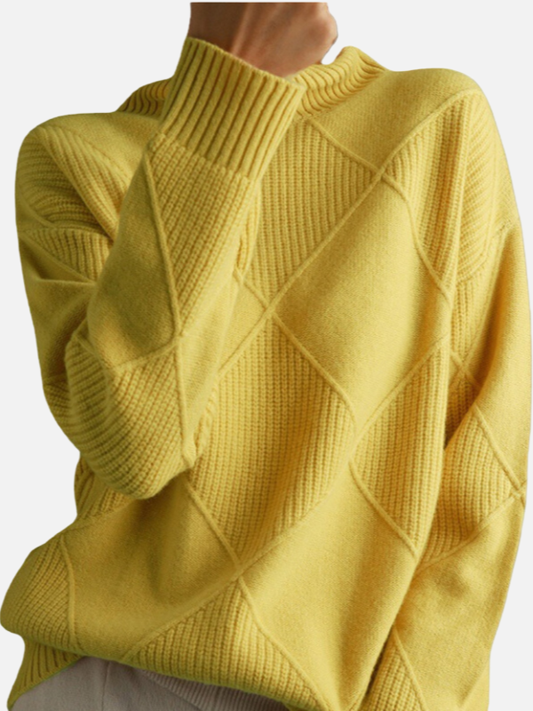 Susanne | Pull à col roulé avec motif en losanges