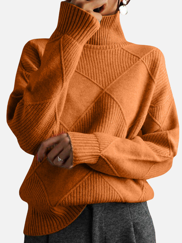 Susanne | Pull à col roulé avec motif en losanges