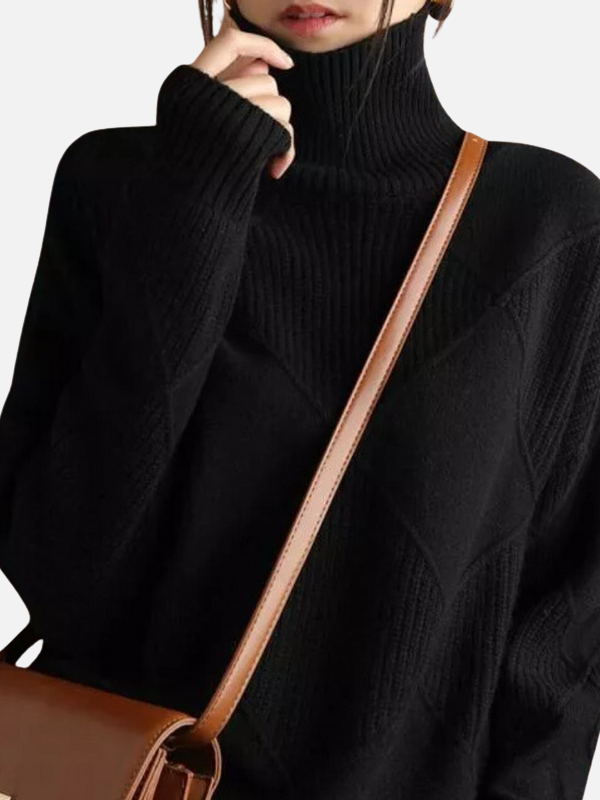 Susanne | Pull à col roulé avec motif en losanges
