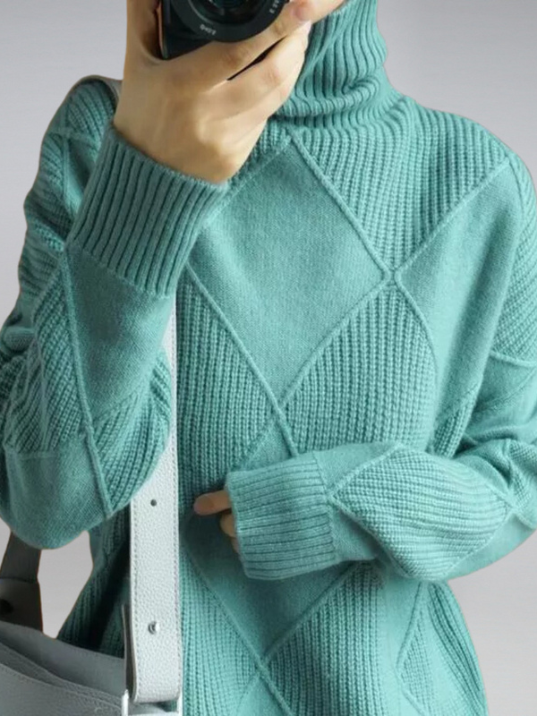 Susanne | Pull à col roulé avec motif en losanges
