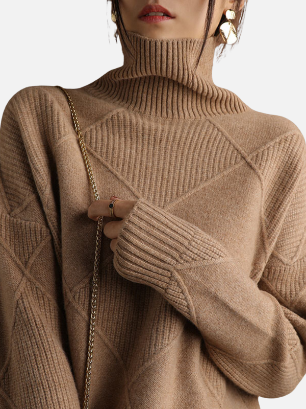 Susanne | Pull à col roulé avec motif en losanges