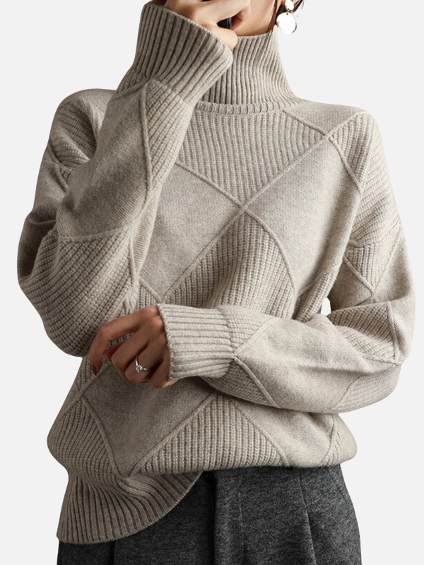 Susanne | Pull à col roulé avec motif en losanges