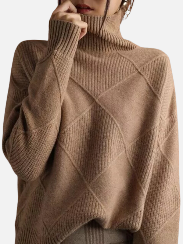 Susanne | Pull à col roulé avec motif en losanges
