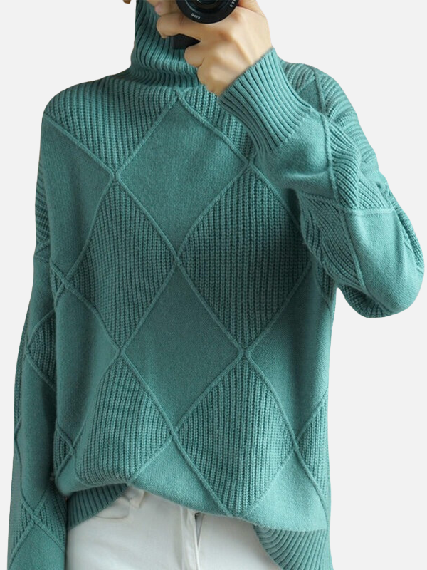Susanne | Pull à col roulé avec motif en losanges