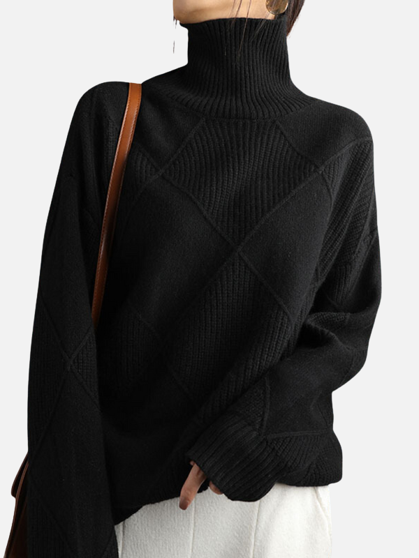 Susanne | Pull à col roulé avec motif en losanges