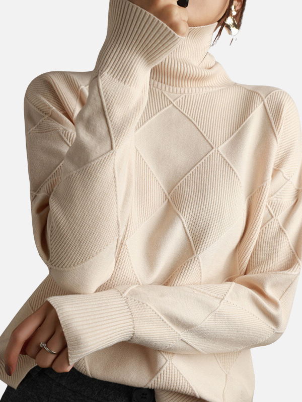 Susanne | Pull à col roulé avec motif en losanges