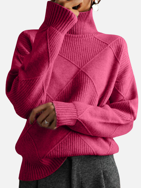 Susanne | Pull à col roulé avec motif en losanges