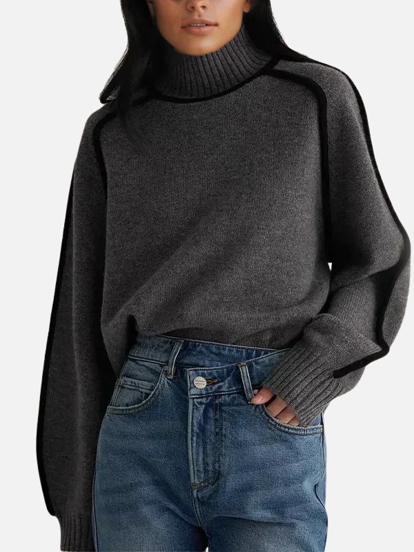 Ida | Pull à col roulé en doux jersey fin
