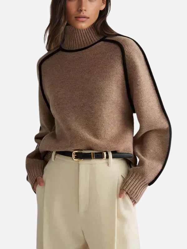 Ida | Pull à col roulé en doux jersey fin
