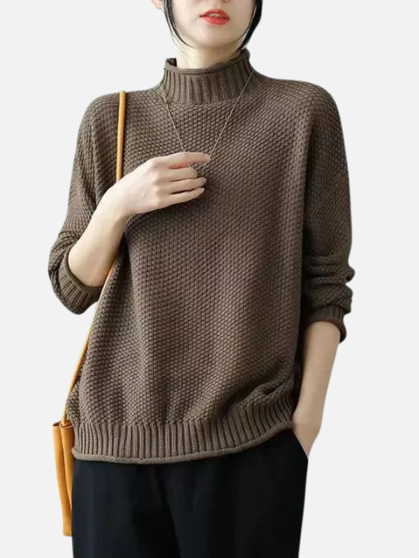 Karen | Pull à col roulé en doux tricot épais