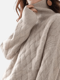 Anne | Pull à col roulé en tricot structuré doux