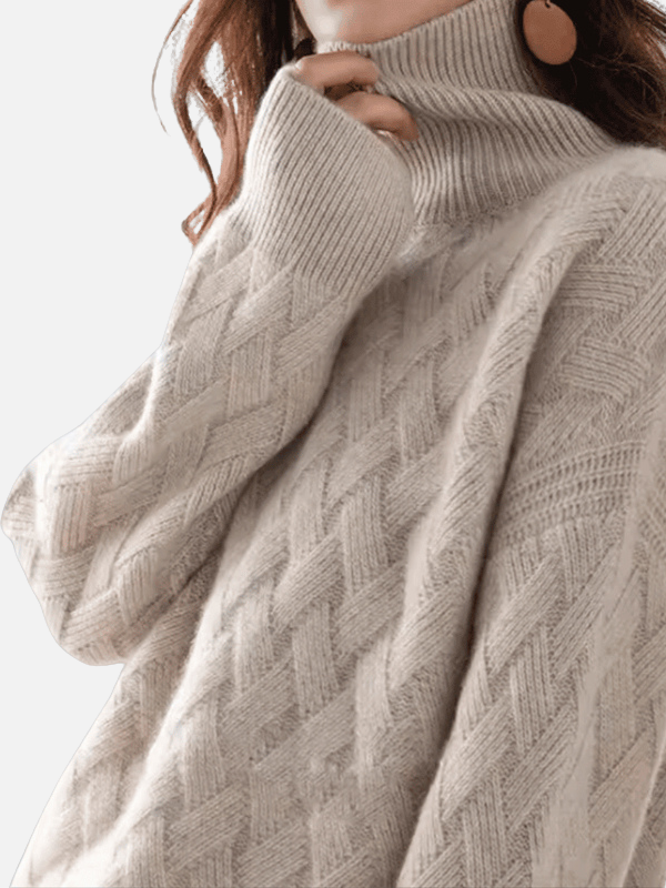 Anne | Pull à col roulé en tricot structuré doux