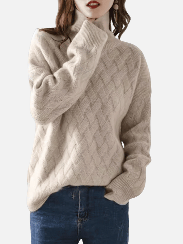 Anne | Pull à col roulé en tricot structuré doux