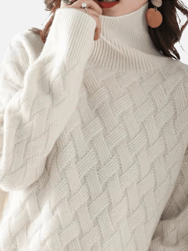 Anne | Pull à col roulé en tricot structuré doux