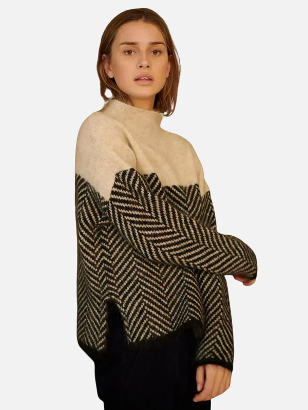 Camilla | Pull à col roulé avec motif en chevrons