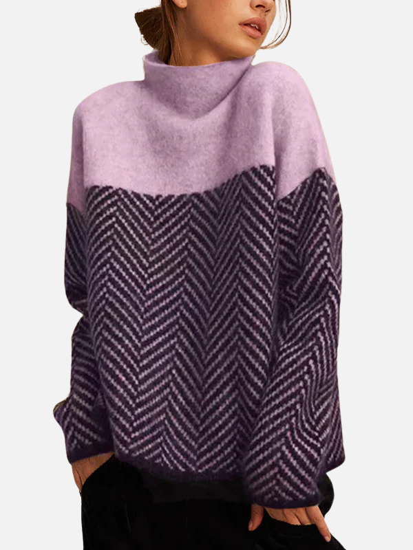 Camilla | Pull à col roulé avec motif en chevrons