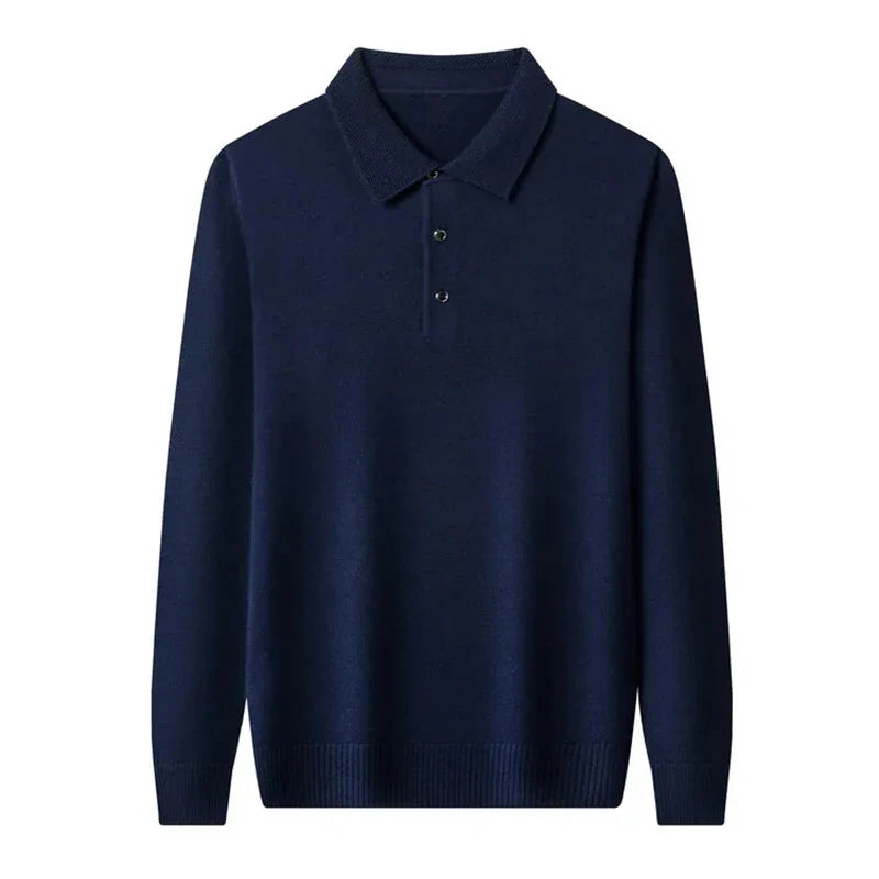 Pull en tricot pour hommes avec col polo et patte de boutonnage | Valcor Zurich