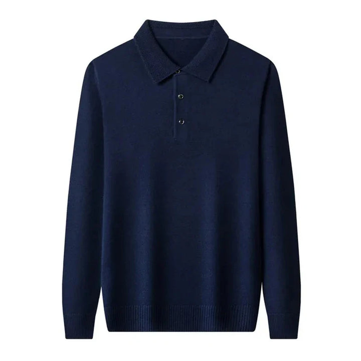 Pull en tricot pour hommes avec col polo et patte de boutonnage | Aveloire Paris