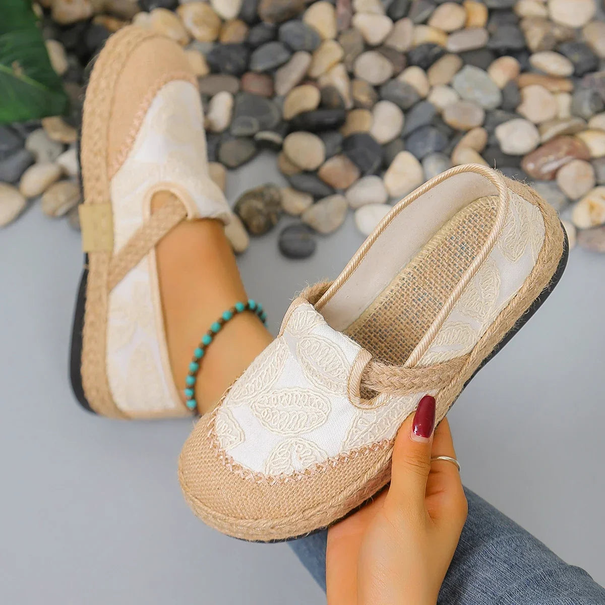 Ella | Chaussures en toile brodées Boho
