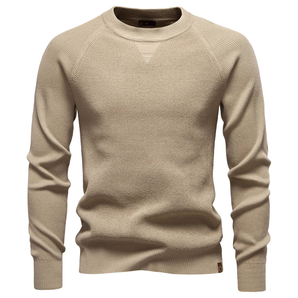 Pull en tricot pour hommes avec col rond et manches raglan | Valcor Zurich