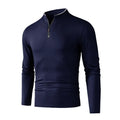 T-shirt à manches longues pour hommes avec col montant et fermeture éclair quart | Valcor Zürich
