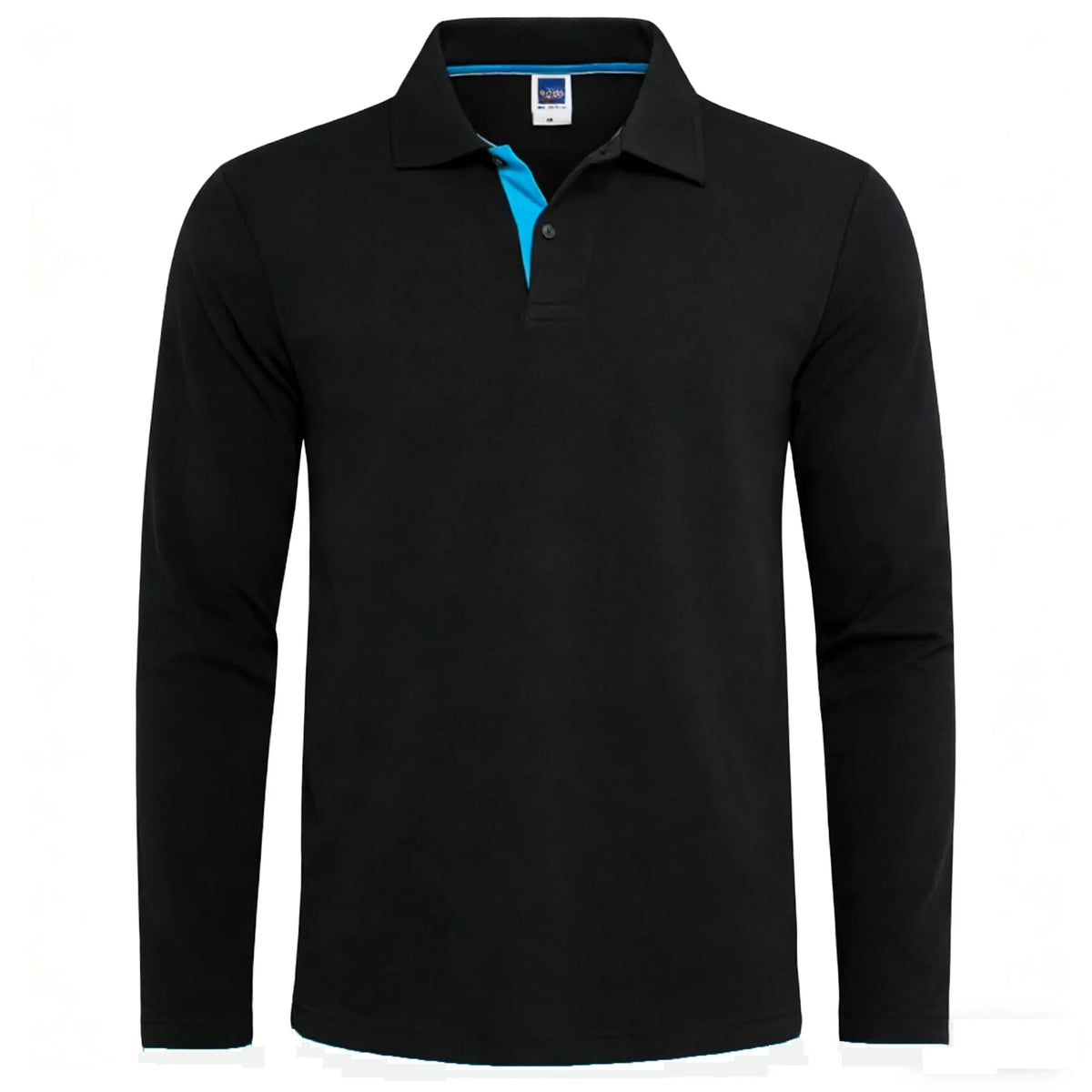 Polo à manches longues pour hommes avec patte de boutonnage et détails contrastés | Valcor Zürich