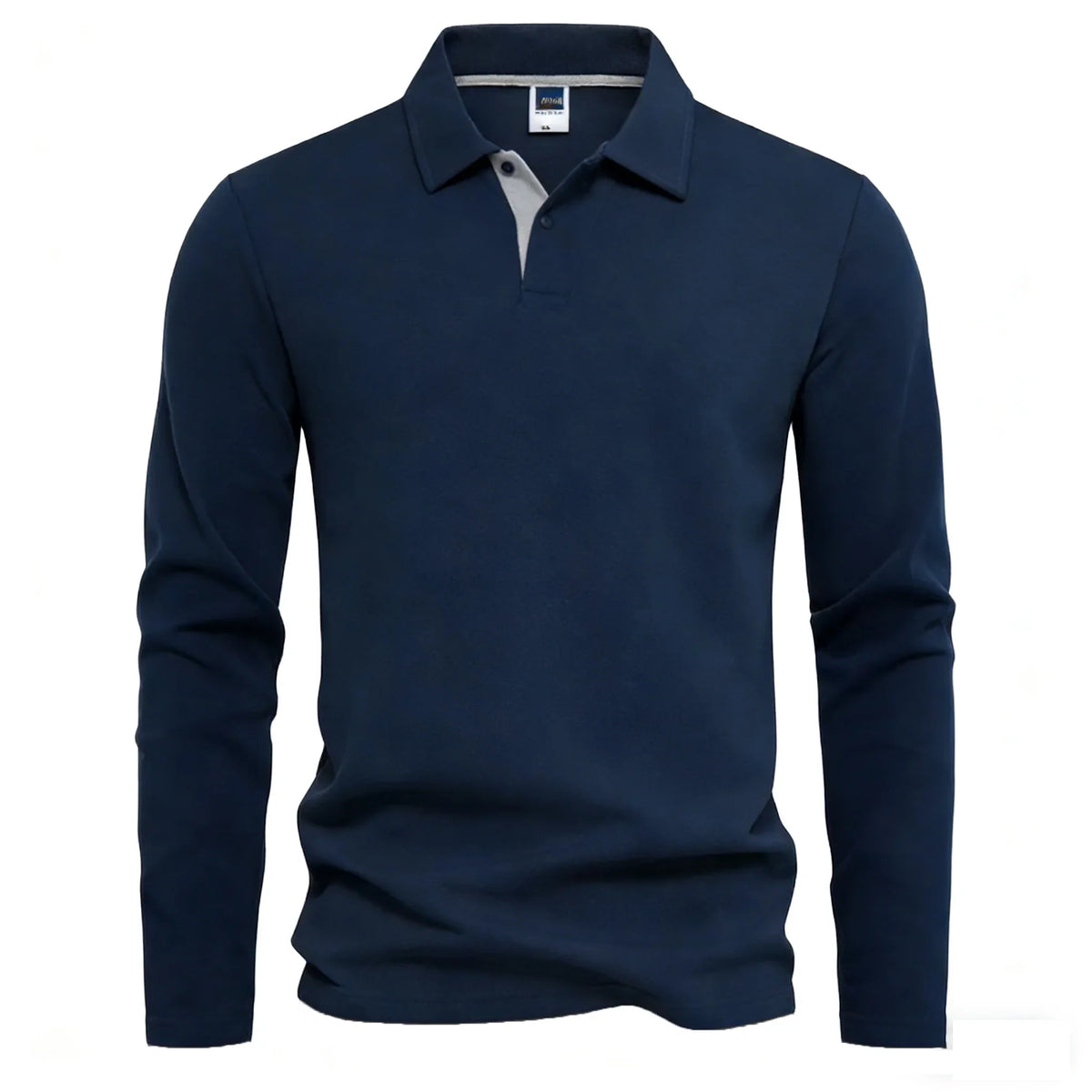 Polo à manches longues pour hommes avec patte de boutonnage et détails contrastés | Valcor Zürich