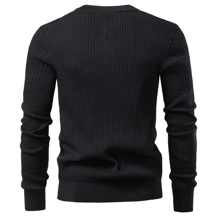 Pull en maille côtelée pour hommes avec boutons et manches longues | Aveloire Paris