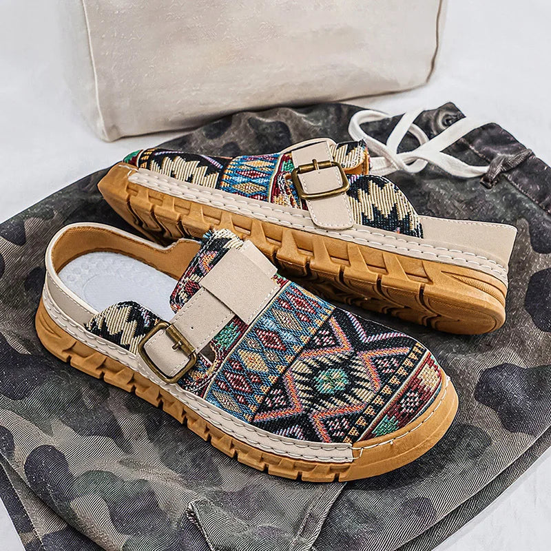 Hannah | Mules à enfiler à motif boho