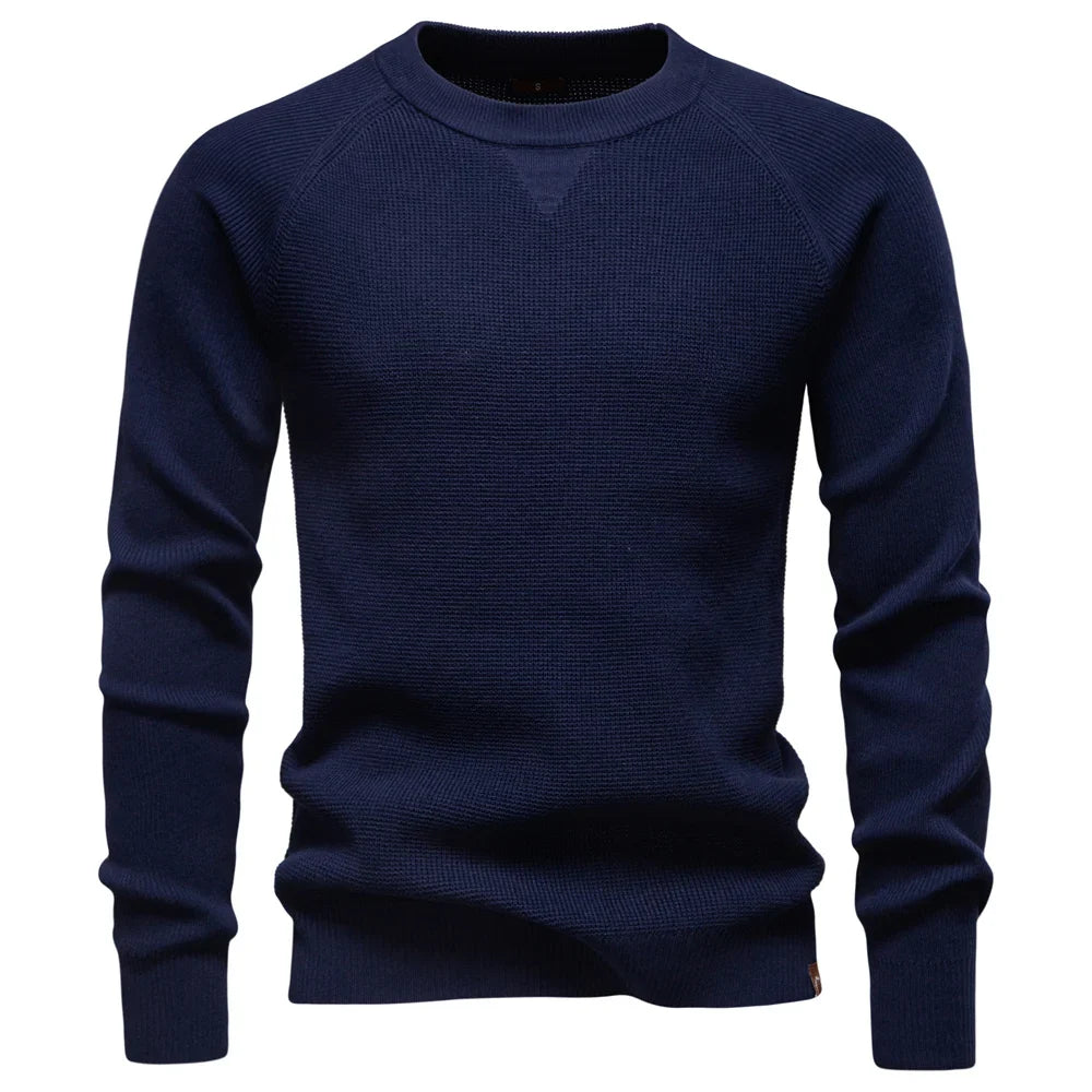 Pull en tricot pour hommes avec col rond et manches raglan | Valcor Zurich