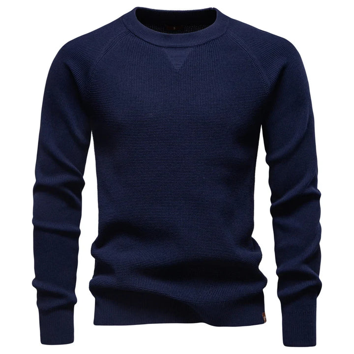 Pull en tricot pour hommes avec col rond et manches raglan | Aveloire Paris