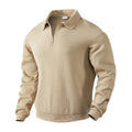 Pull en maille pour hommes avec col polo, motif texturé et fermeture éclair | Valcor Zürich