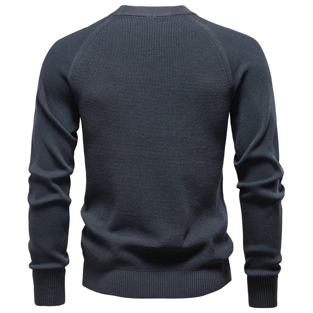 Pull en tricot pour hommes avec col rond et manches raglan | Valcor Zurich