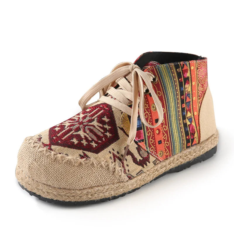Zara | Chaussures à lacets chevilles tissées Boho
