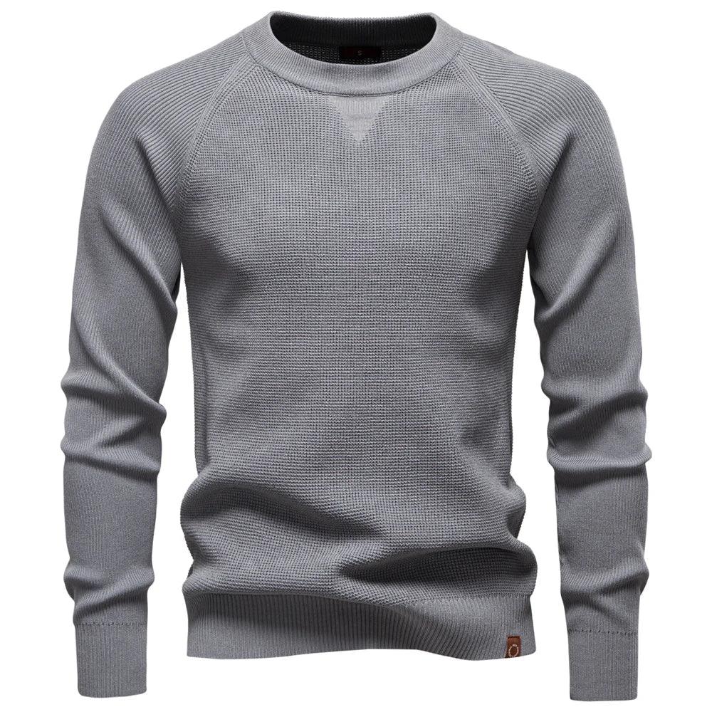 Pull en tricot pour hommes avec col rond et manches raglan | Valcor Zurich