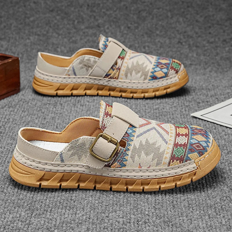 Hannah | Mules à enfiler à motif boho