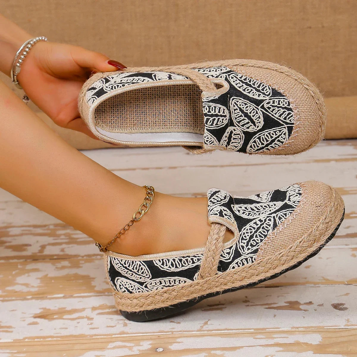 Ella | Chaussures en toile brodées Boho