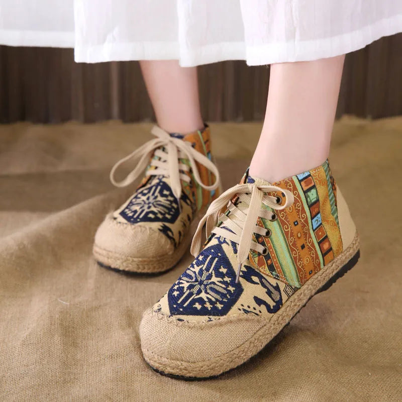 Zara | Chaussures à lacets chevilles tissées Boho