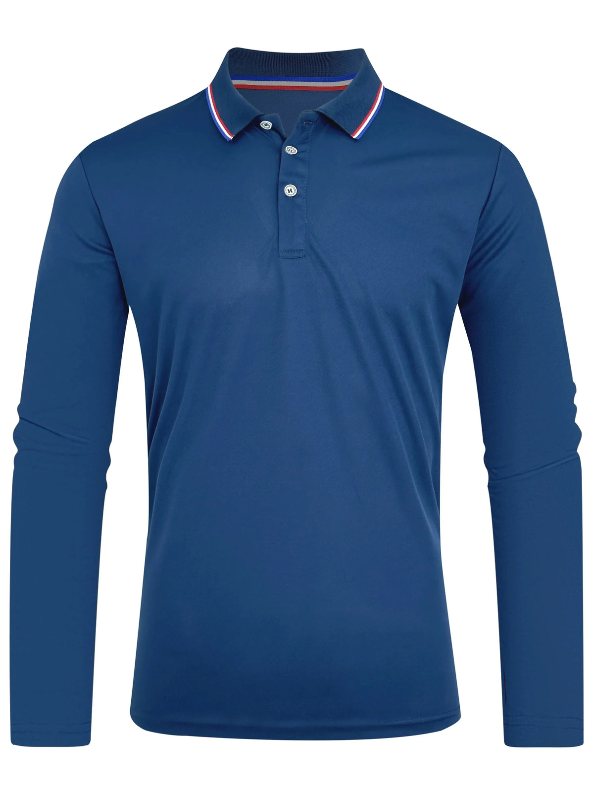 Polo à manches longues pour hommes avec patte de boutonnage et col contrasté | Valcor Zurich