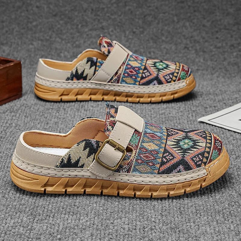 Hannah | Mules à enfiler à motif boho